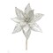Melrose Set of 6 Silver Poinsettia Artificial Christmas Stems 23&#x22;